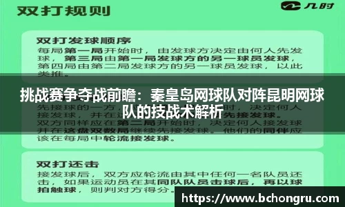 挑战赛争夺战前瞻：秦皇岛网球队对阵昆明网球队的技战术解析